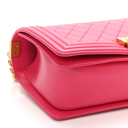 Chanel Lambskin Quilted Medium Boy Flap Fuchsia 8 of 9