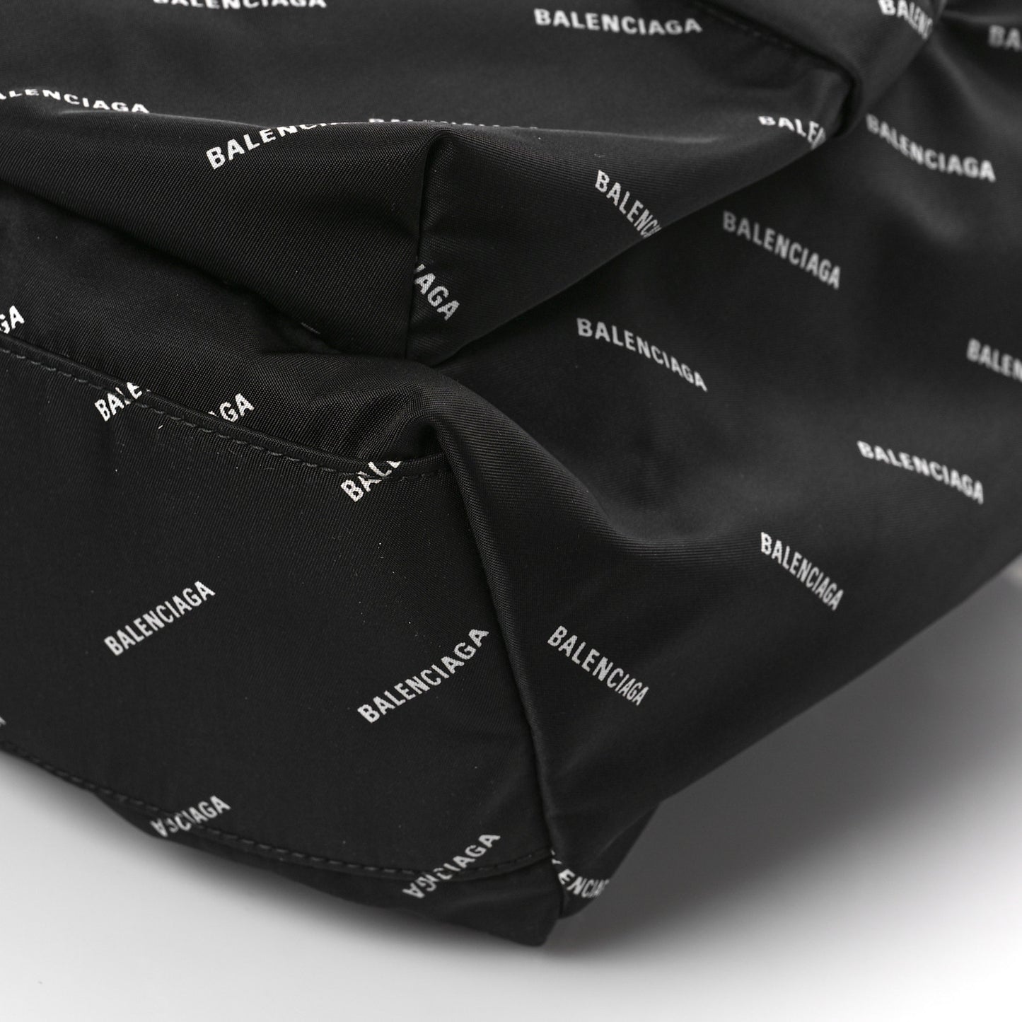 Twill Nylon Allover Logo Print Explorer Backpack Black White