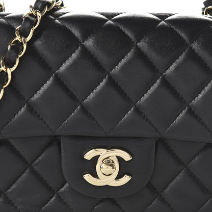 Chanel Lambskin Quilted Mini Rectangular Flap Black 10 of 11