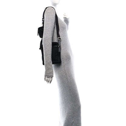 Prada Tessuto Nylon Saffiano Pocket Messenger Shoulder Bag Black 2 of 10