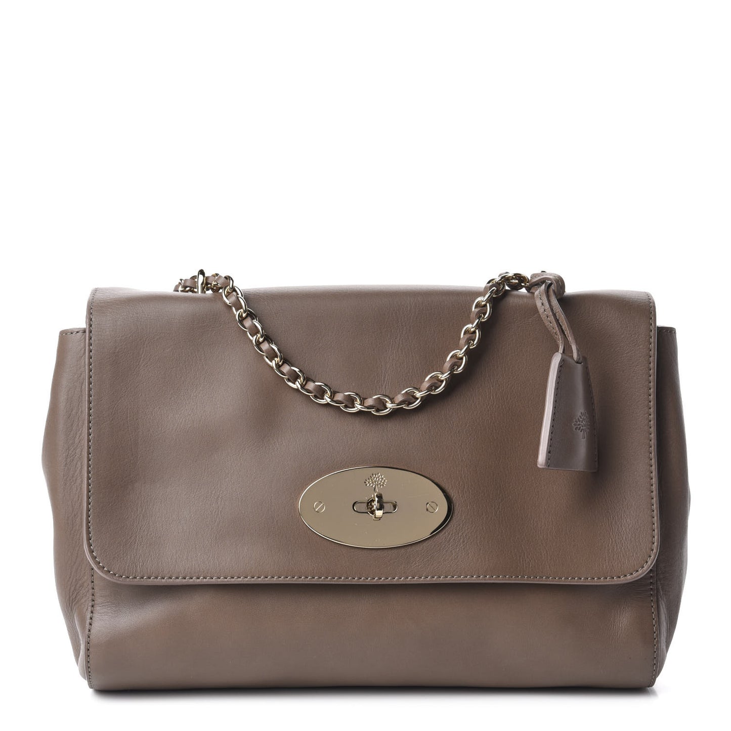 Natural Calfskin Medium Lily Flap Clay