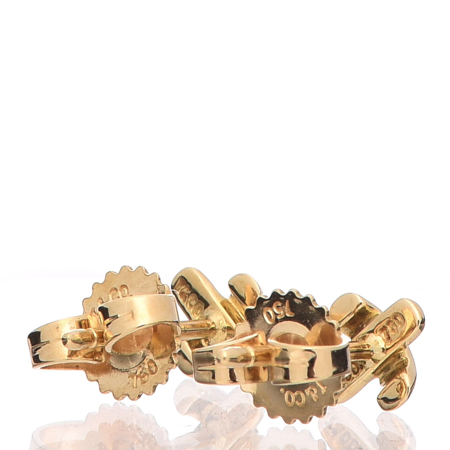 18K Yellow Gold 6mm Cross Stitch Earrings