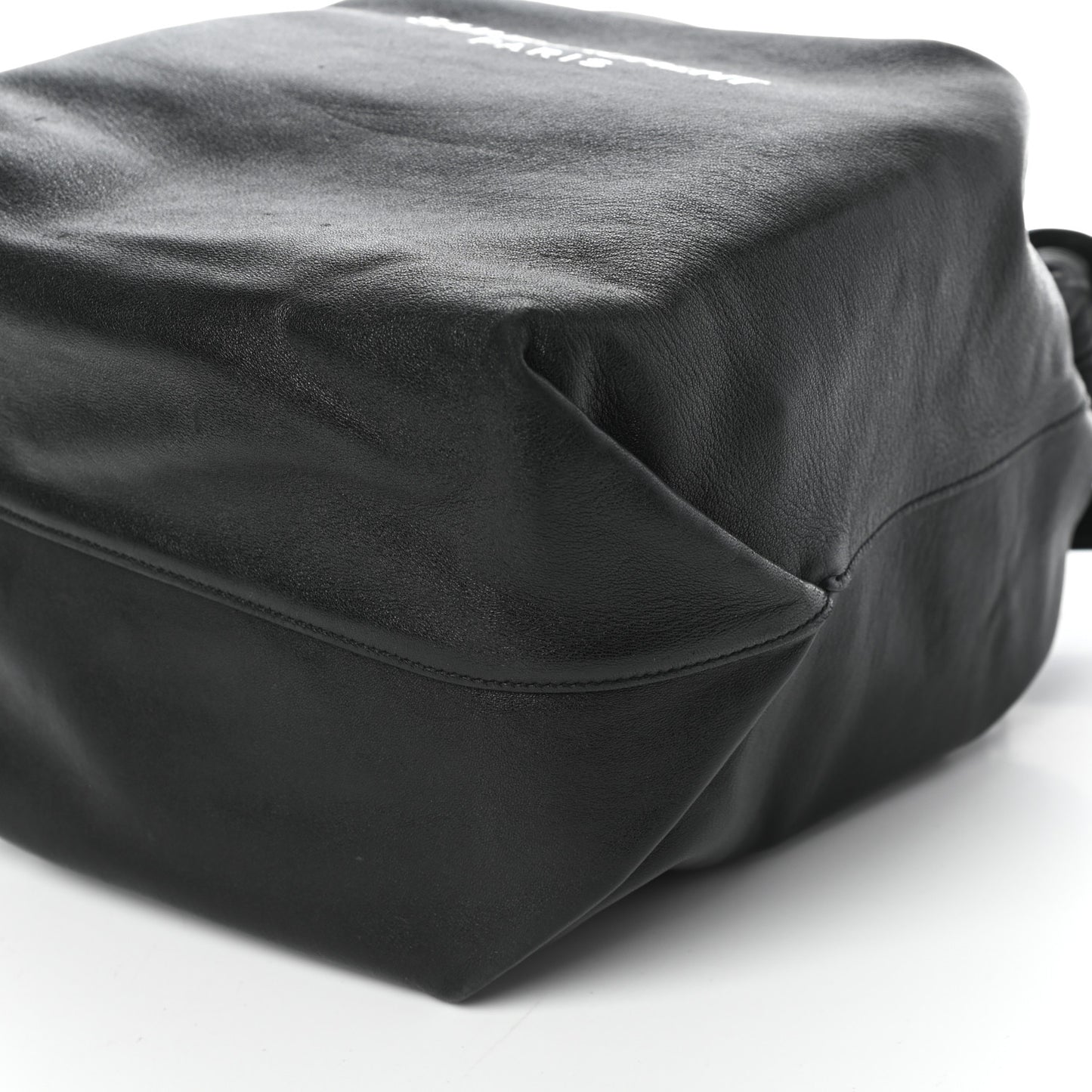 Lambskin Teddy Drawstring Bag Black