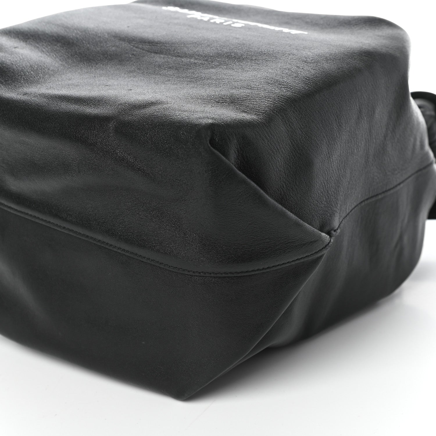 Saint Laurent Lambskin Teddy Drawstring Bag Black 8 of 8