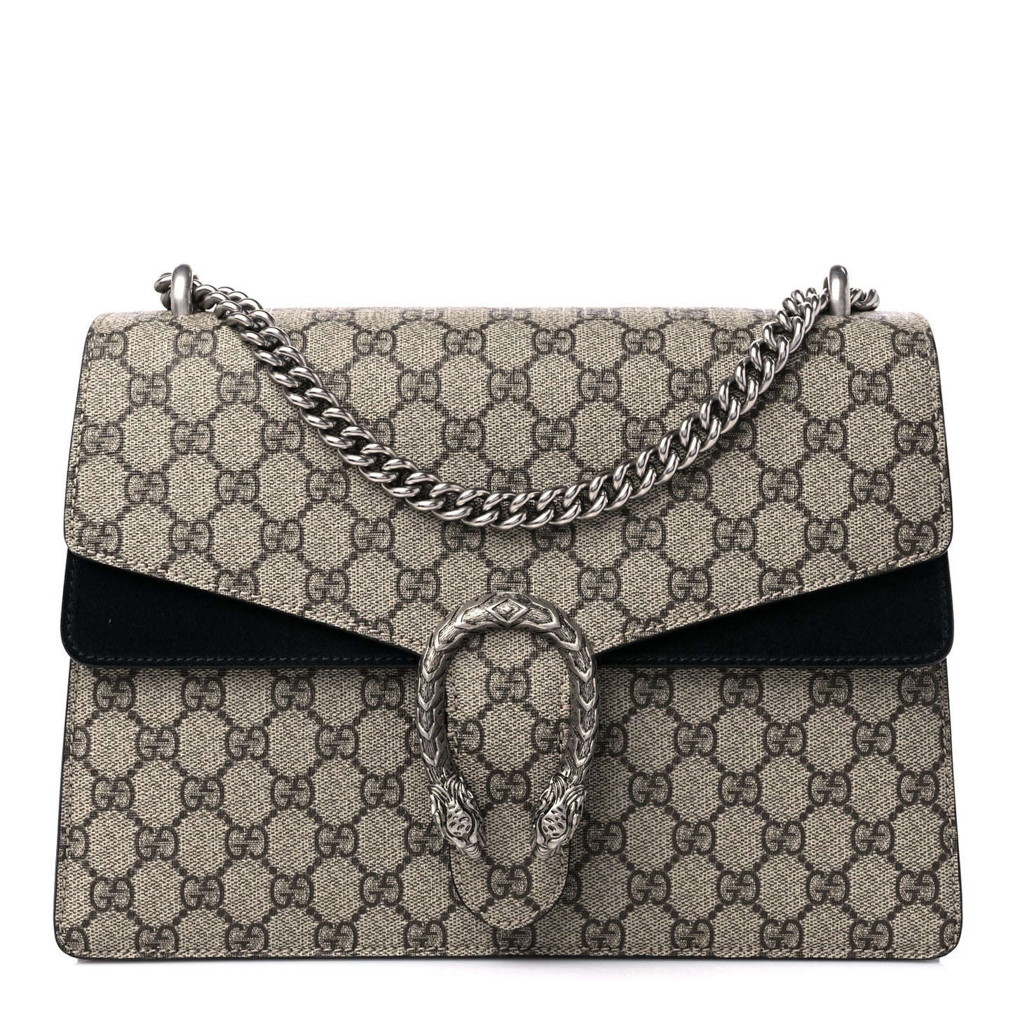 GG Supreme Monogram Medium Dionysus Shoulder Bag Black
