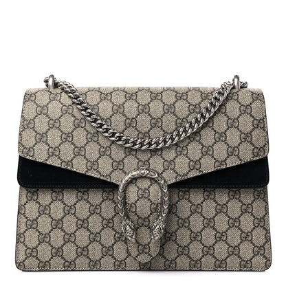 Gucci GG Supreme Monogram Medium Dionysus Shoulder Bag Black 1 of 12