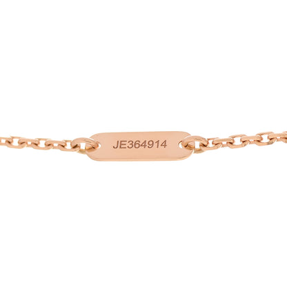 Van Cleef & Arpels 18K Rose Gold Diamond Pink Porcelain Vintage Alhambra Pendant Necklace 5 of 7