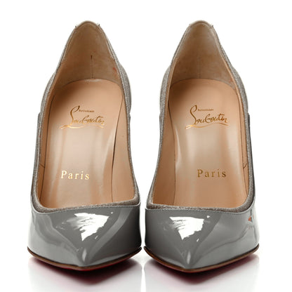 Christian Louboutin Glitter Patent Tucsick 120 Pumps 36 Gris Ivory 2 of 9