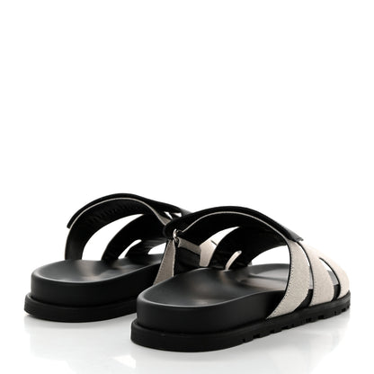 Hermes Toile De Coton Veau Lisse Mens Chypre Sandals 43 Prunoir 4 of 9