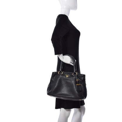 Prada Vitello Daino Tote Nero Black 3 of 9