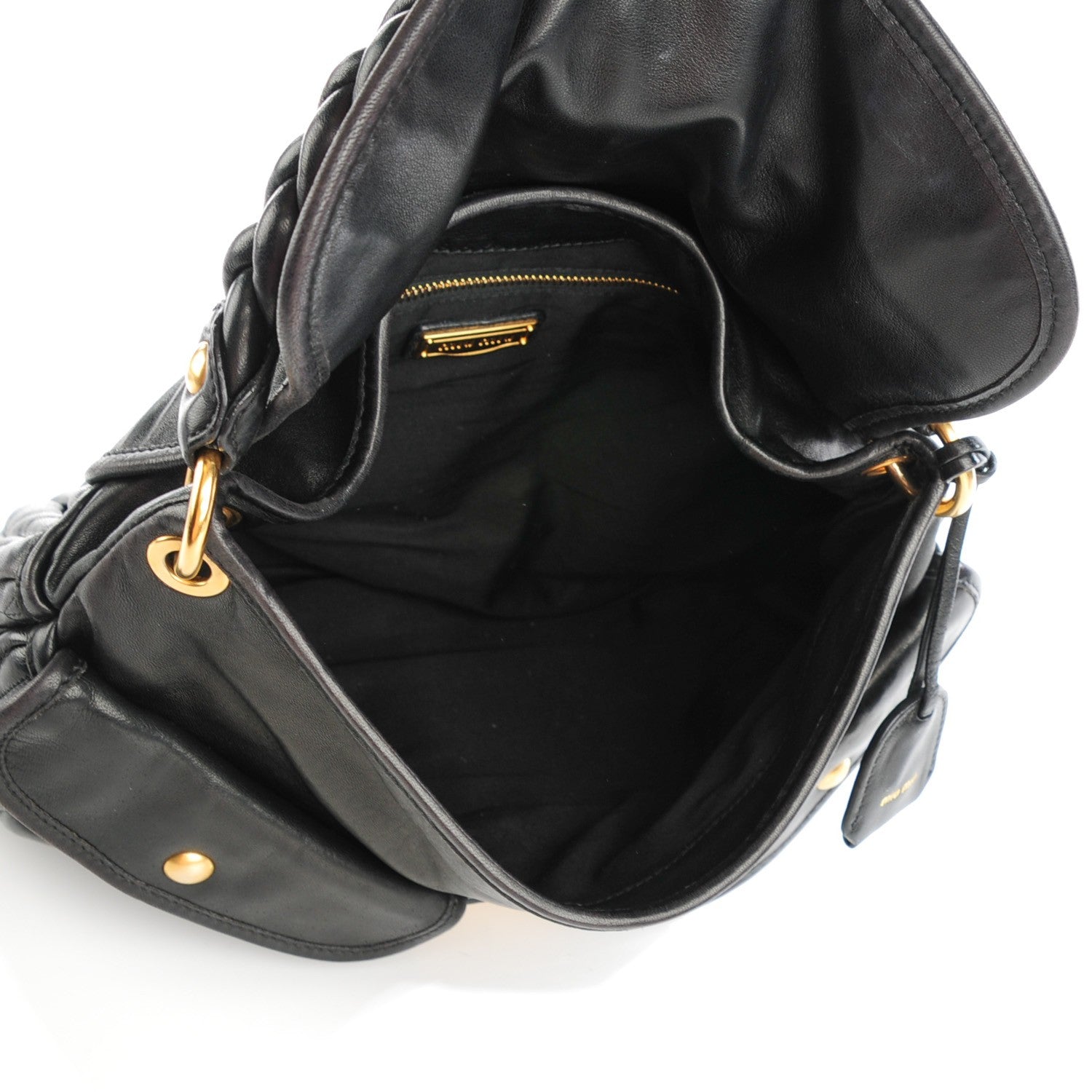 Miu Miu Nappa Matelasse Coffer Hobo Black 5 of 7
