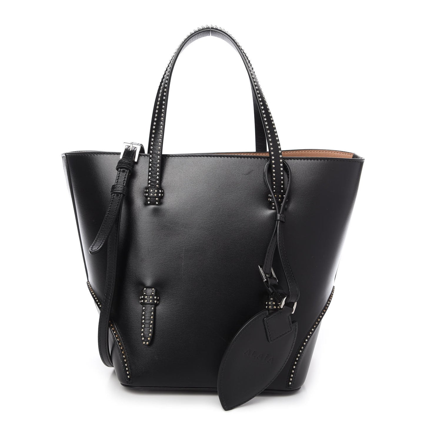 Calfskin Studded Tote Black