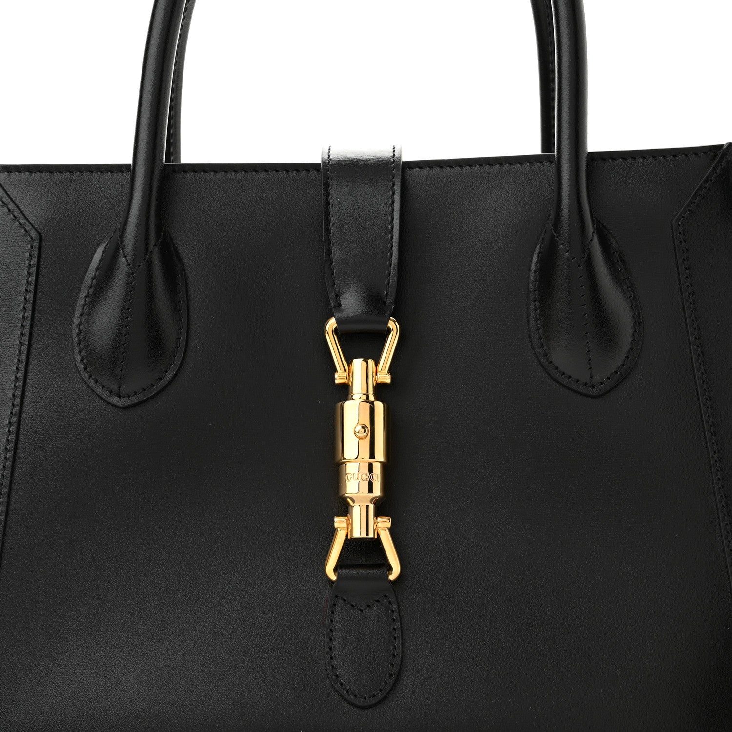 Gucci Boarded Plutone Calfskin Medium Jackie 1961 Tote Black 8 of 10