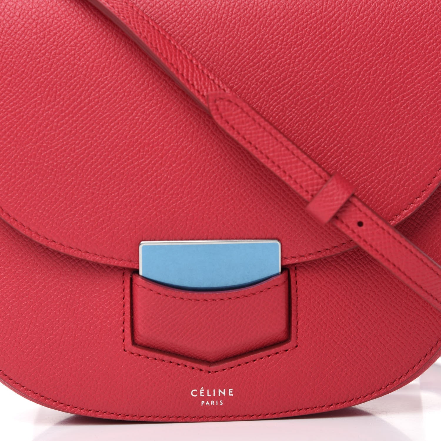 Celine Grained Calfskin Small Trotteur Dark Pink 9 of 9