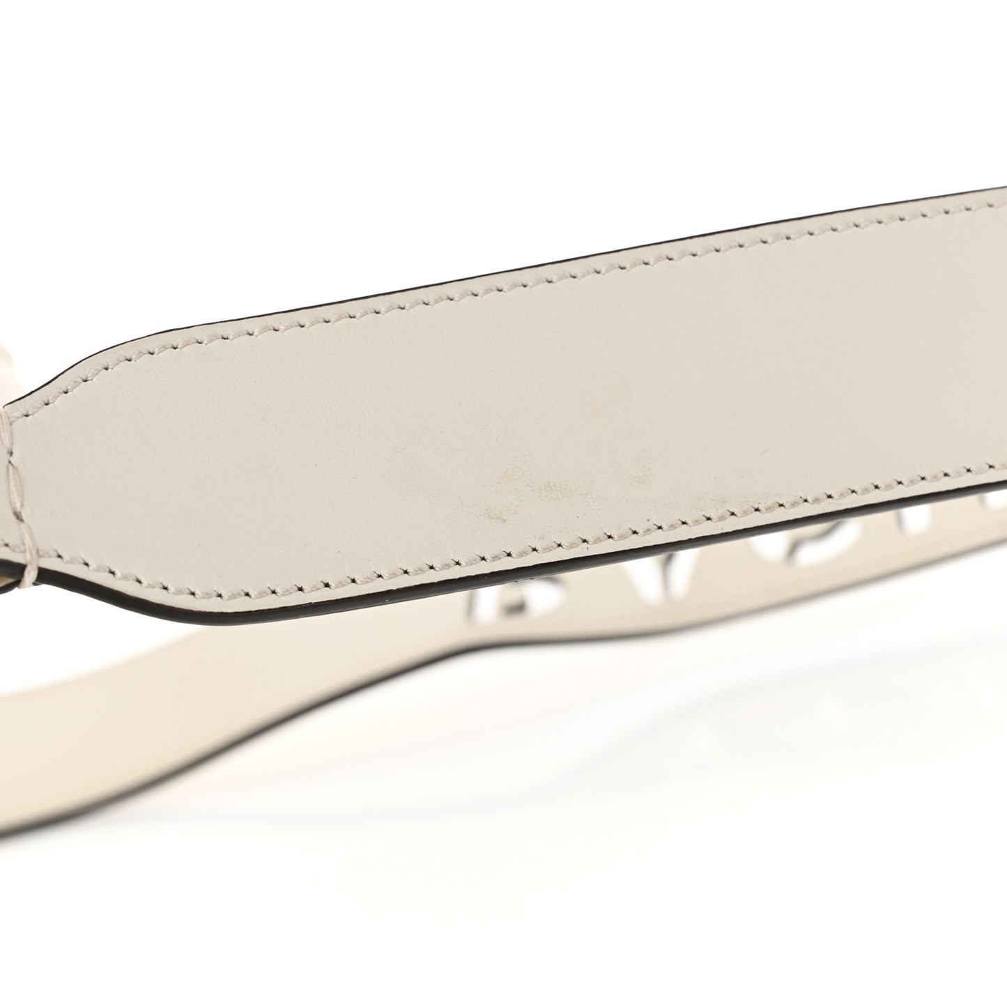 Canvas Vitello King Extra Strap FF Embroidered Baguette White Ice