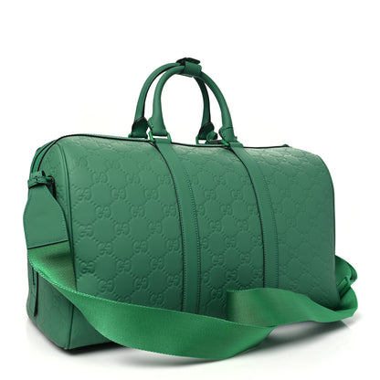 Gucci Rubber Effect GG Embossed Duffle Bag New Shamarock 2 of 9