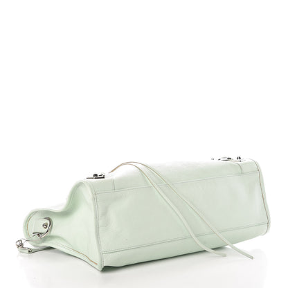 Balenciaga Chevre Silver Metallic Edge Hardware City Vert Anis 4 of 9