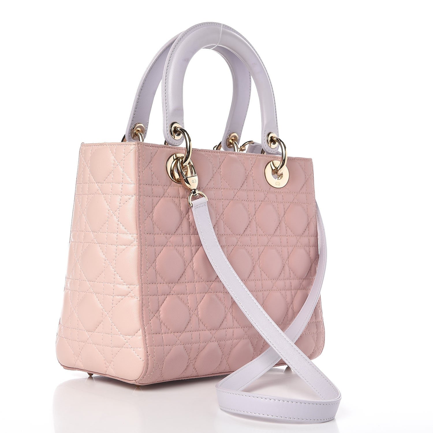 Christian Dior Lambskin Cannage Medium Tri-Color Lady Dior Rose Pale 3 of 9