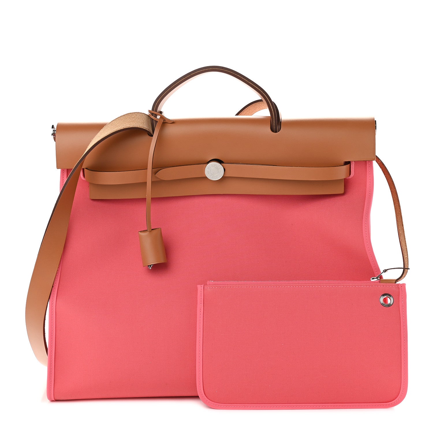 Hermes Toile Vache Hunter Herbag Zip 39 MM Rose Azalee 1 of 10