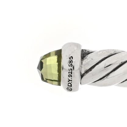 David Yurman Sterling Silver 14K Yellow Gold Peridot 4mm Cable Flex Bracelet 3 of 3