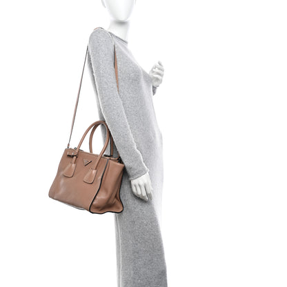 Prada Glace Calfskin Small Twin Pocket Tote Cammeo 2 of 11