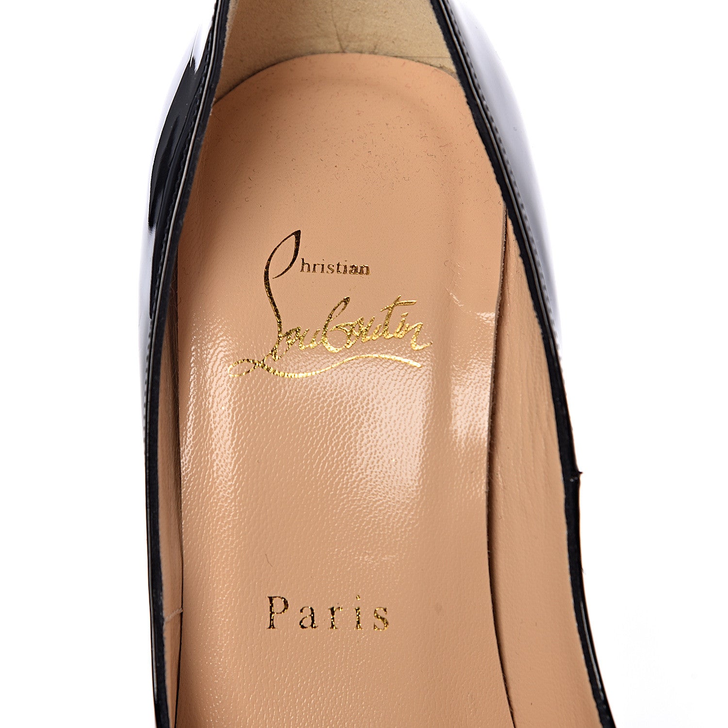 Christian Louboutin Patent Lady Peep 150 Pumps 36 Black 5 of 7