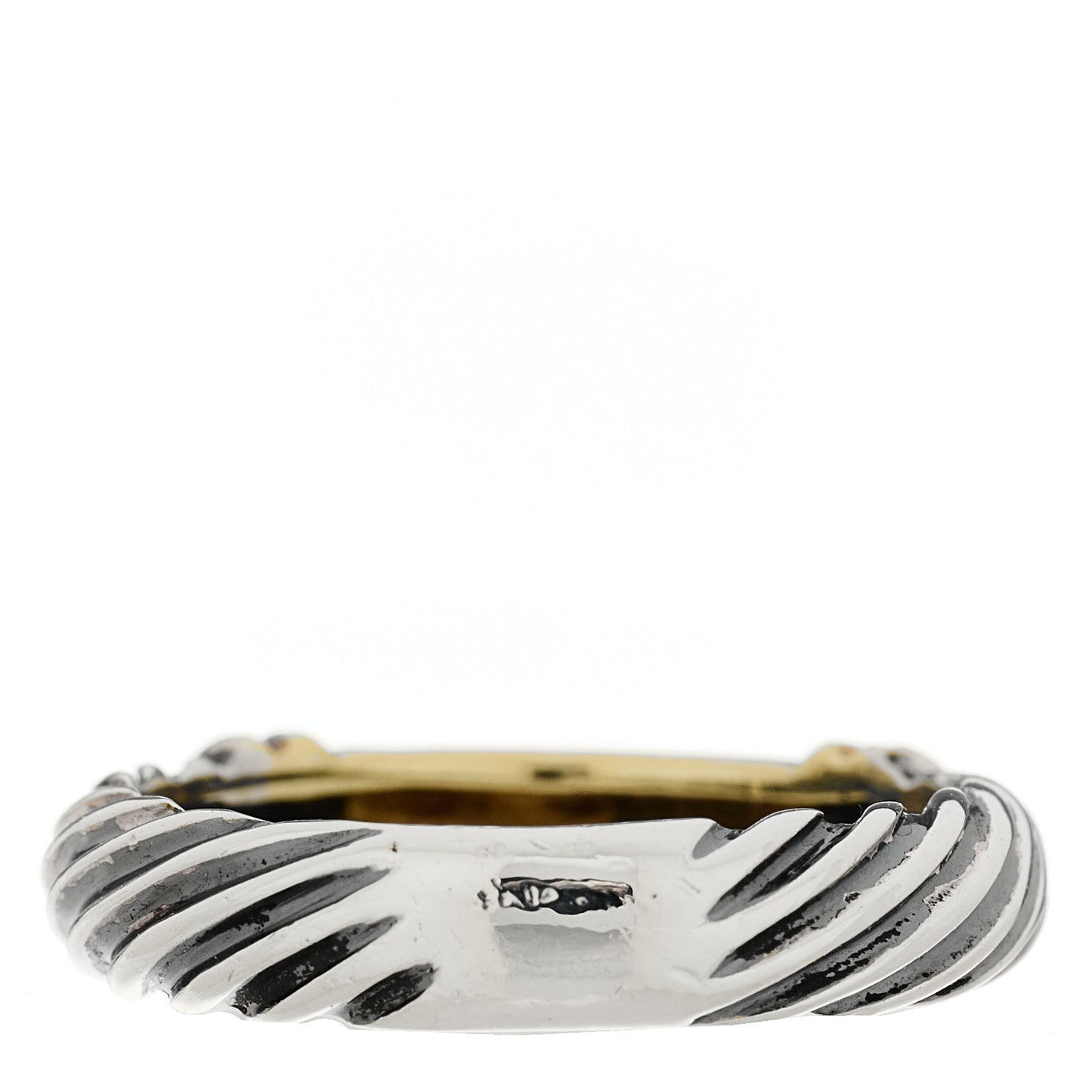 Sterling Silver 14K Yellow Gold Metro Cable Ring 52 6
