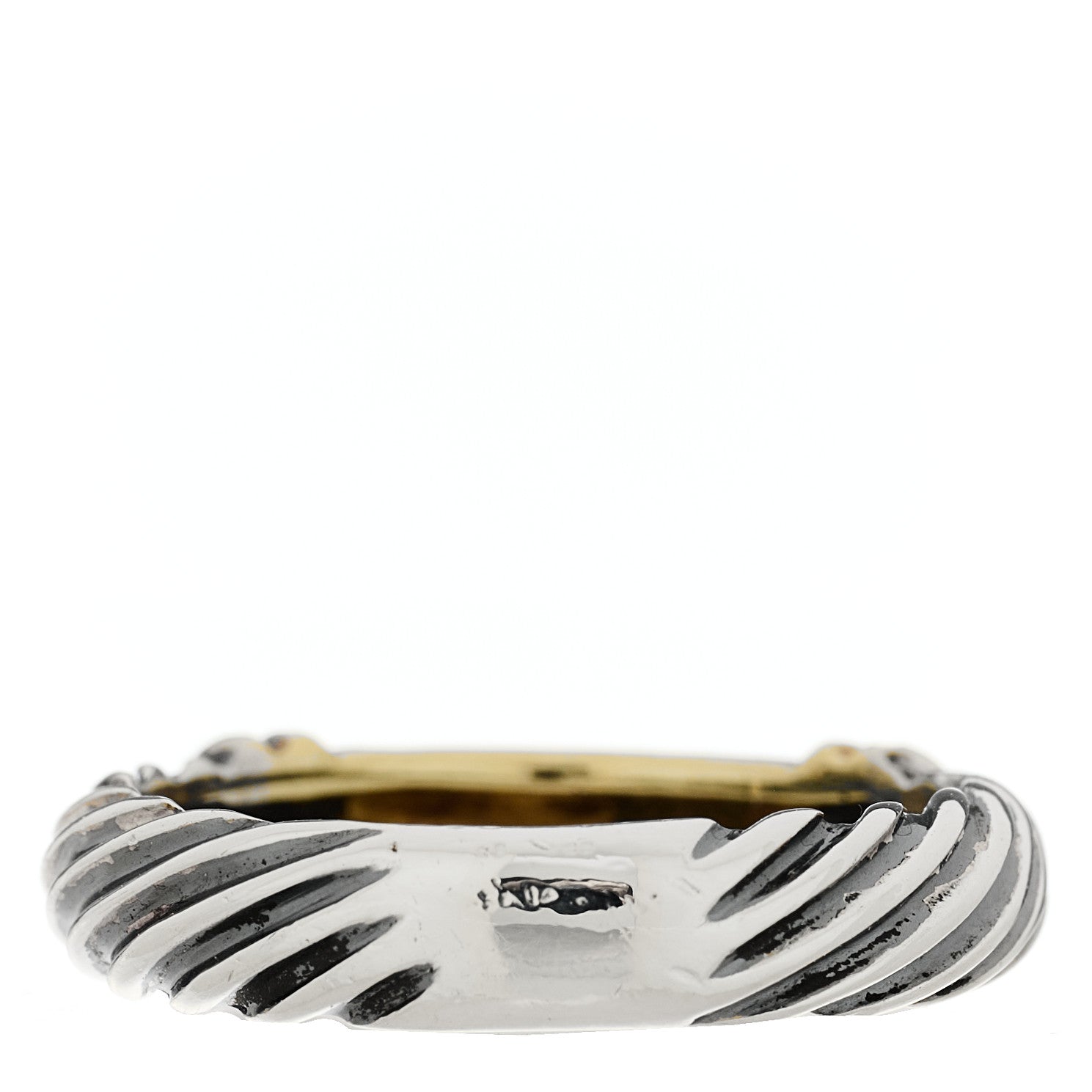 David Yurman Sterling Silver 14K Yellow Gold Metro Cable Ring 52 6 3 of 4