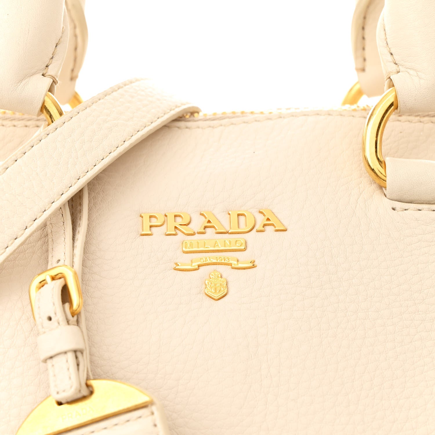 Prada Vitello Daino Bauletto Tote Talco 8 of 10