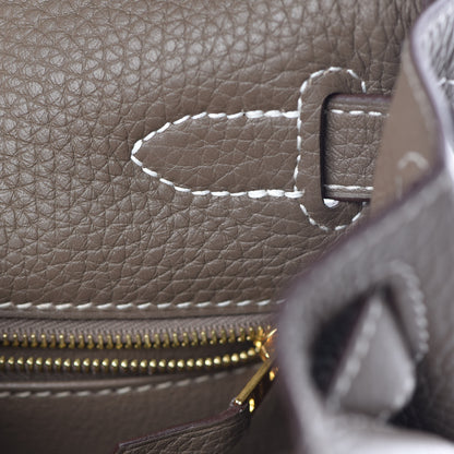 Hermes Taurillon Clemence Kelly Retourne 28 Etoupe 12 of 38