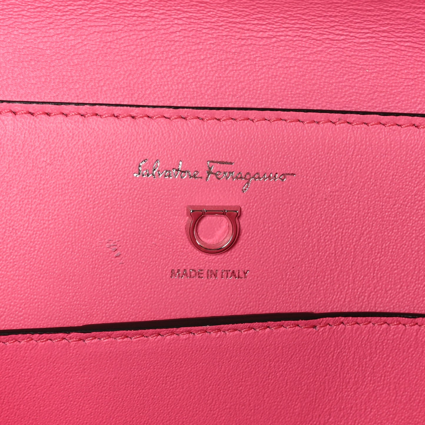 SALVATORE FERRAGAMO Calfskin Trifolio Swing Bag Peonia