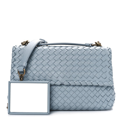 Bottega Veneta Nappa Intrecciato Medium Olimpia Shoulder Bag Light Blue 1 of 8