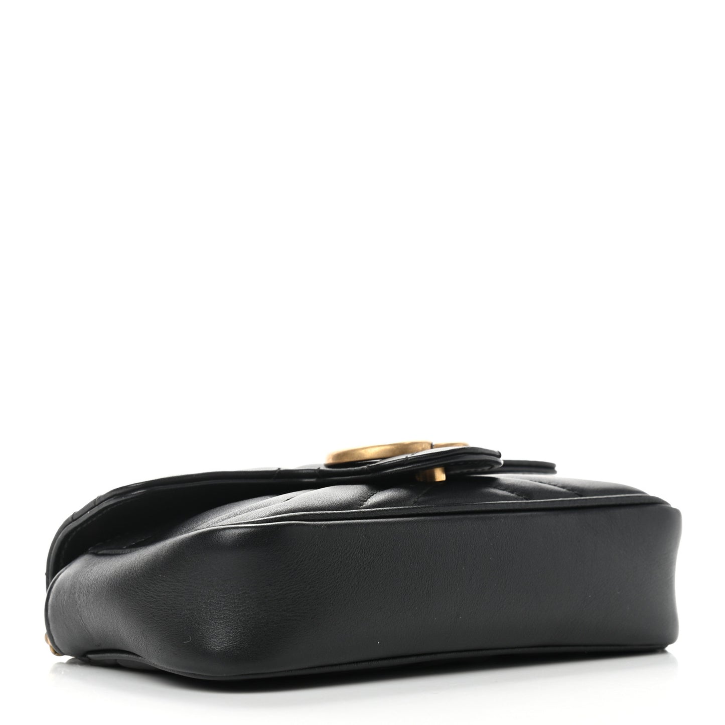 Calfskin Matelasse Super Mini GG Marmont Shoulder Bag Black