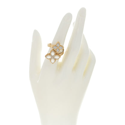 Roberto Coin 18K Yellow Gold Diamond Princess Flower Three Flower Ring 2 of 4