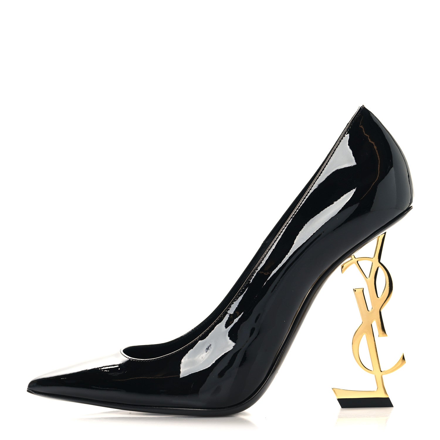 Saint Laurent Patent Opyum 110 Pumps 38 Black Gold 1 of 10