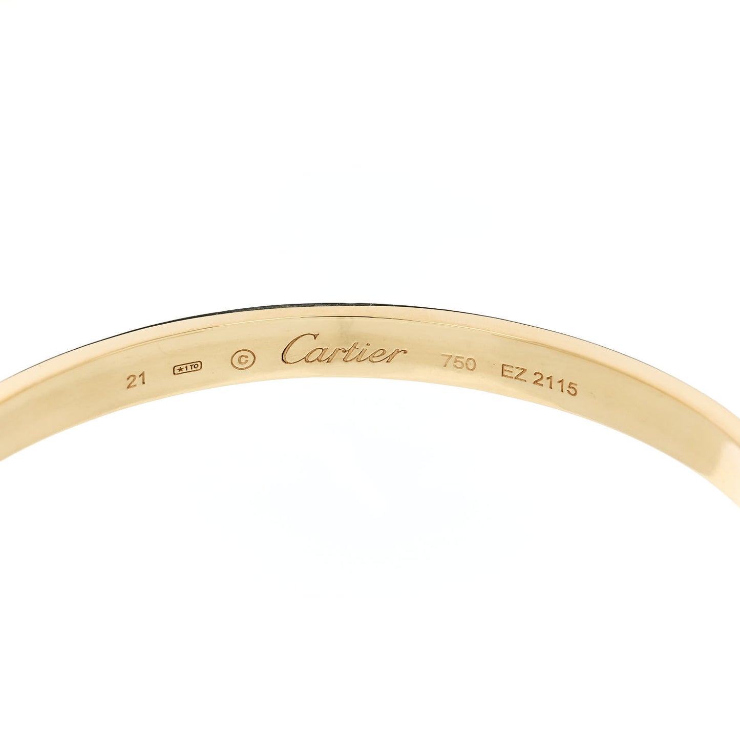 18K Yellow Gold LOVE Cuff Bracelet 21
