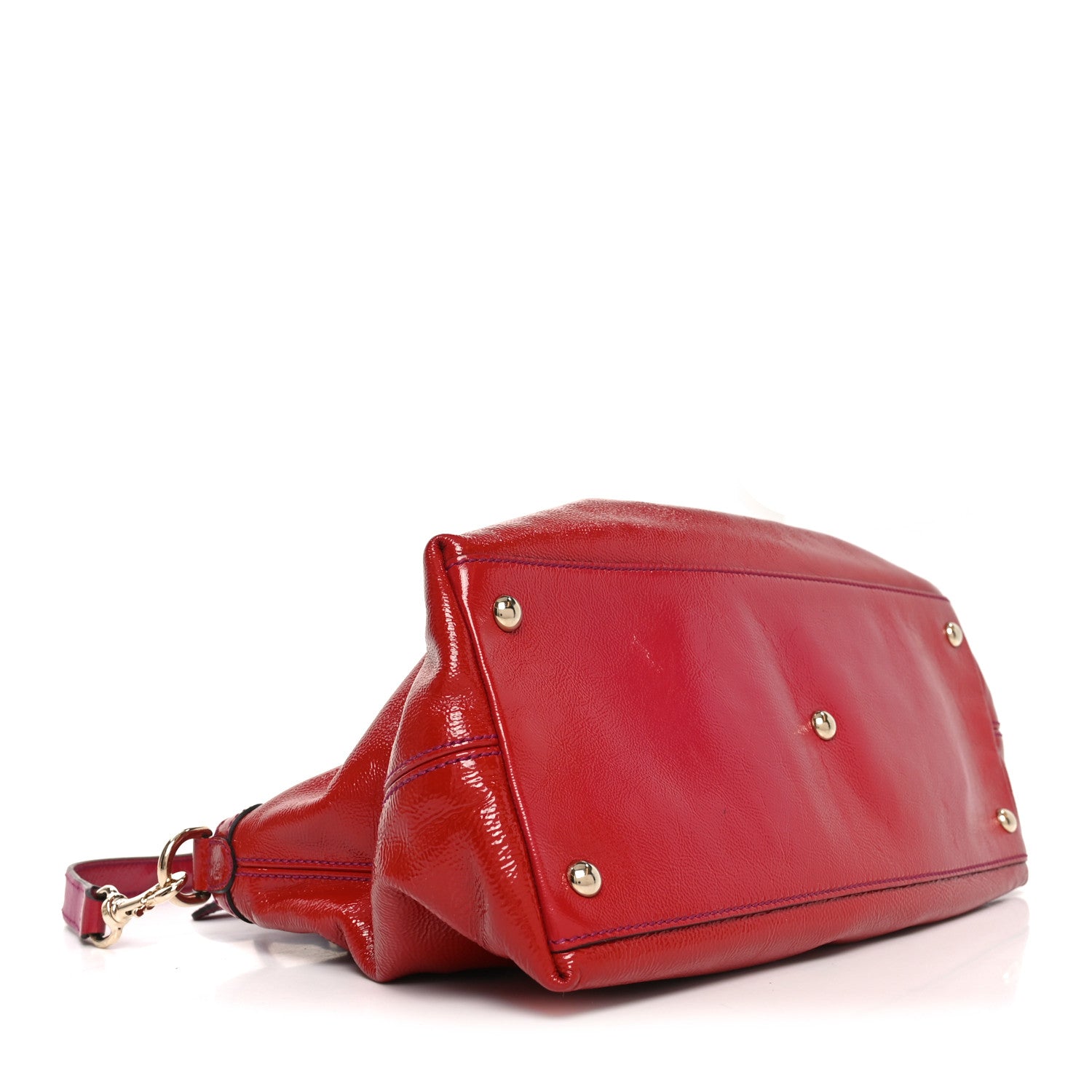 Gucci Vernice Naplack Small Soho Top Handle Satchel Uniform Red 4 of 10