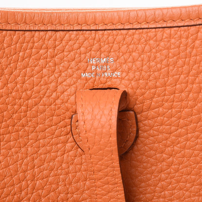 Hermes Taurillon Clemence Amazone Evelyne TPM Orange Peony 6 of 8