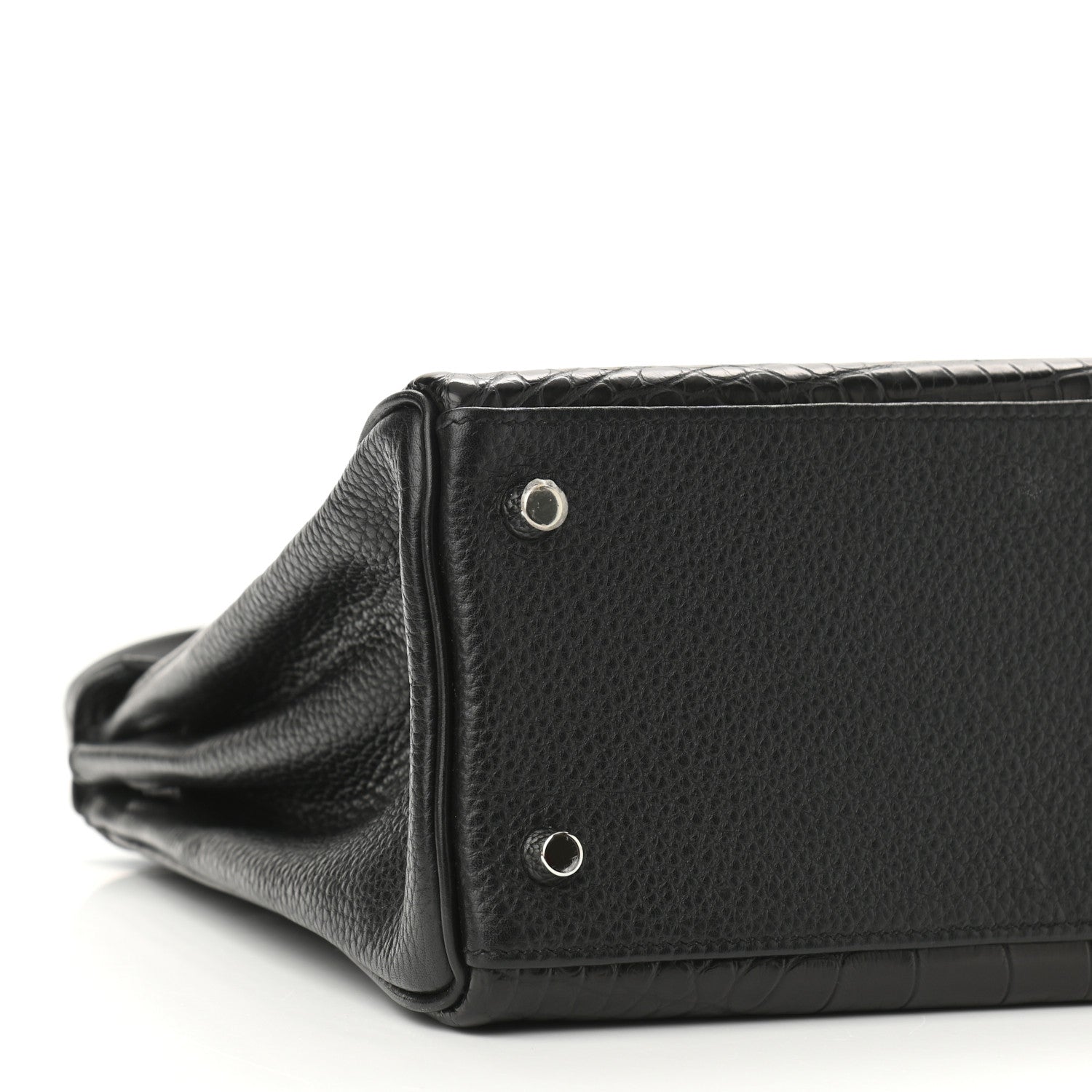 Hermes Matte Alligator Taurillon Clemence Box Kelly Retourne 32 Black 8 of 10
