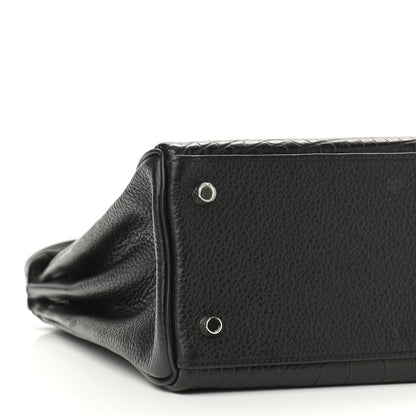 Hermes Matte Alligator Taurillon Clemence Box Kelly Retourne 32 Black 8 of 10