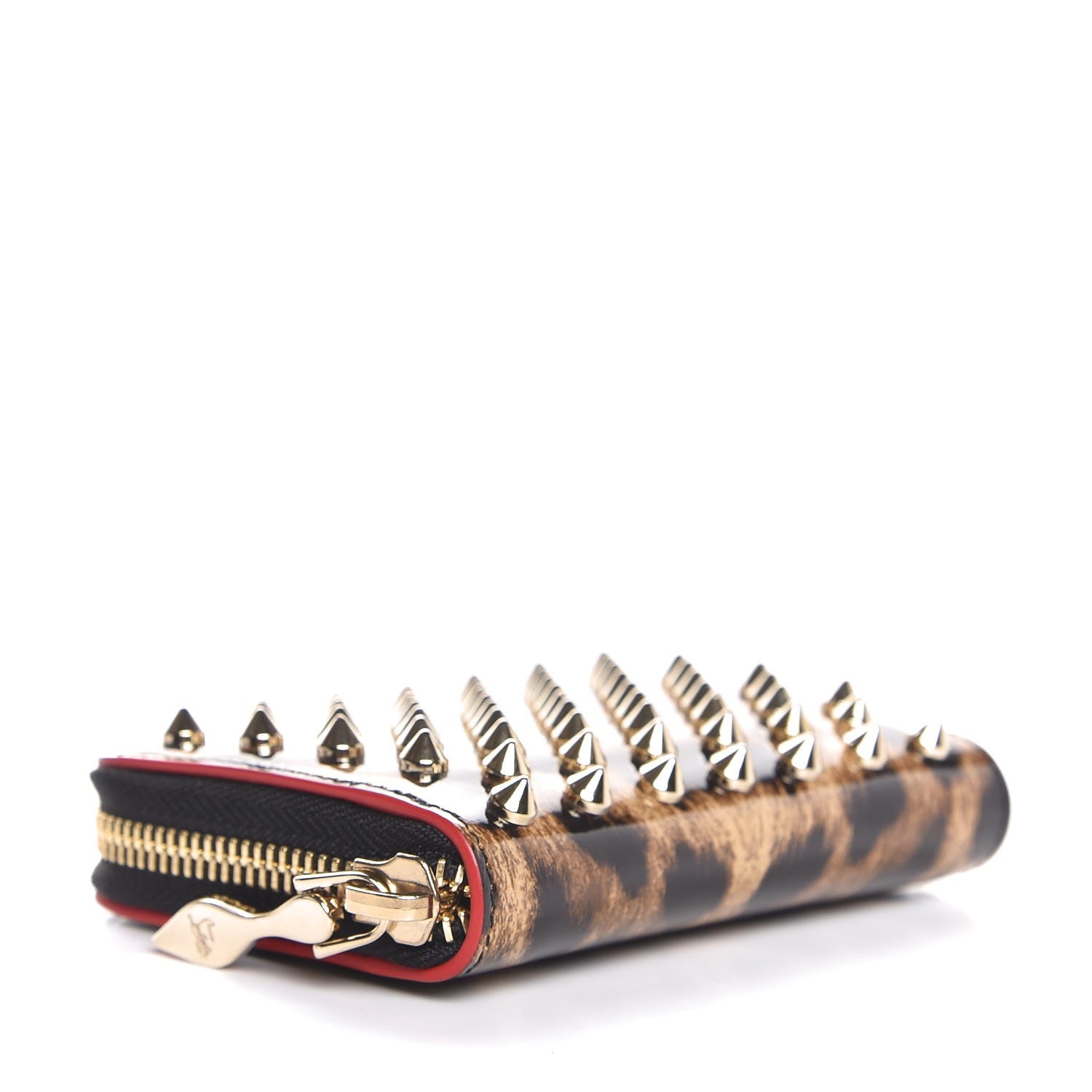 Christian Louboutin Patent Leopard Spiked Panettone Coin Purse 4 of 7