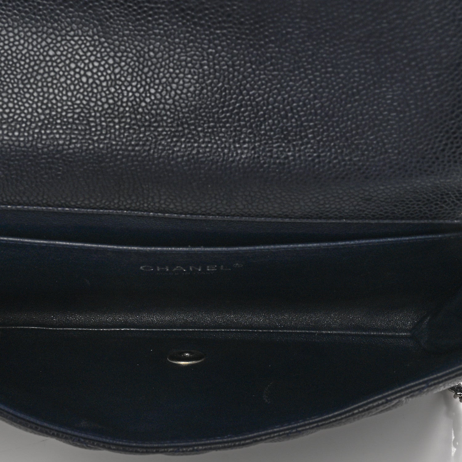 Chanel Caviar Quilted Clutch With Chain Flap Navy Blue 5 of 13