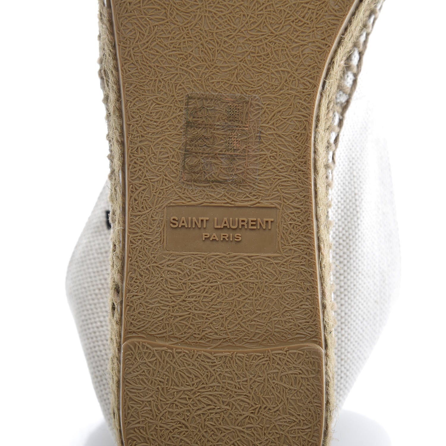 Saint Laurent Canvas Nappa Elba Light Logo Embroidered Espadrilles 37 Panna 8 of 9
