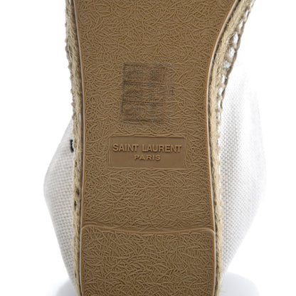 Saint Laurent Canvas Nappa Elba Light Logo Embroidered Espadrilles 37 Panna 8 of 9