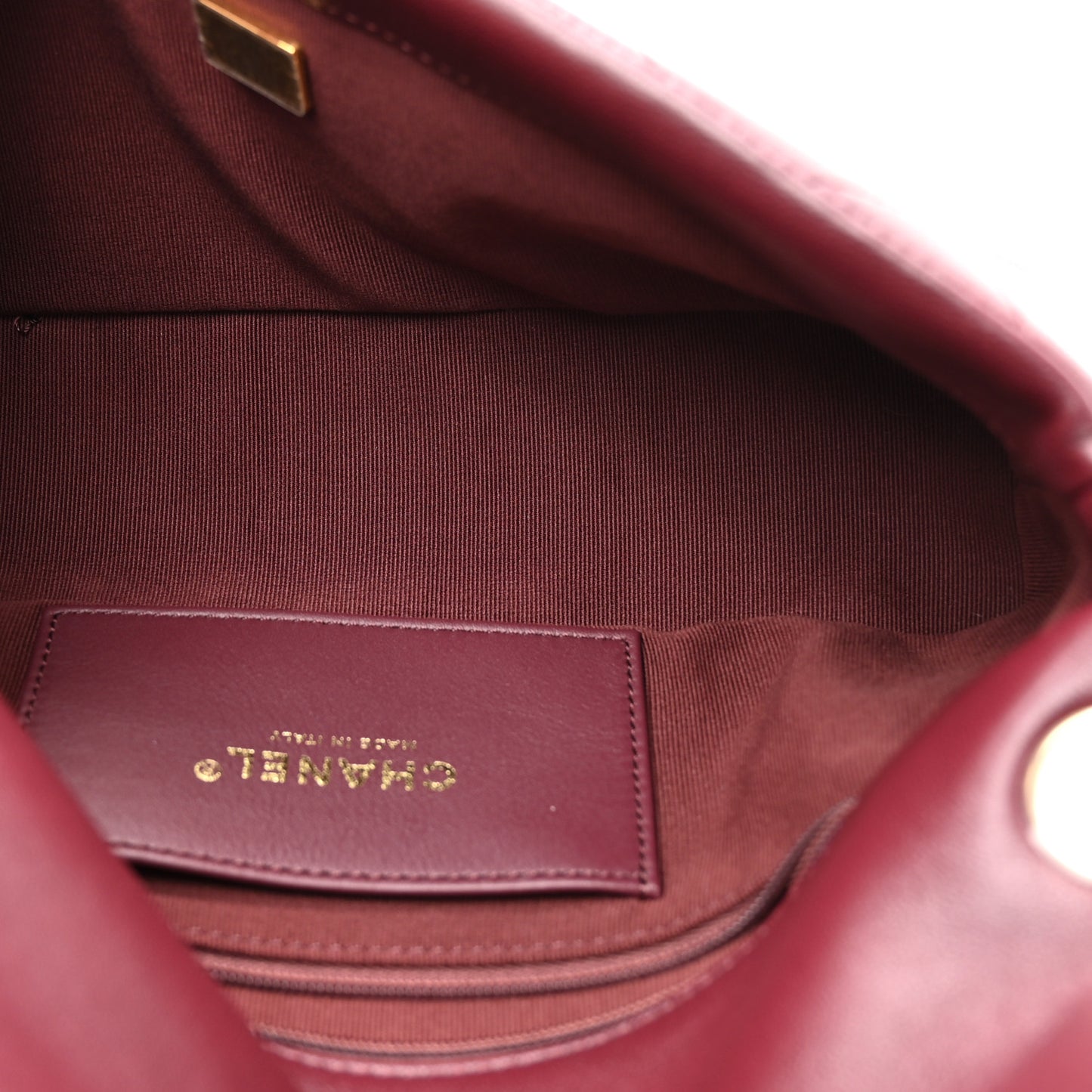 Lambskin Quilted Maxi Small Flap Burgundy