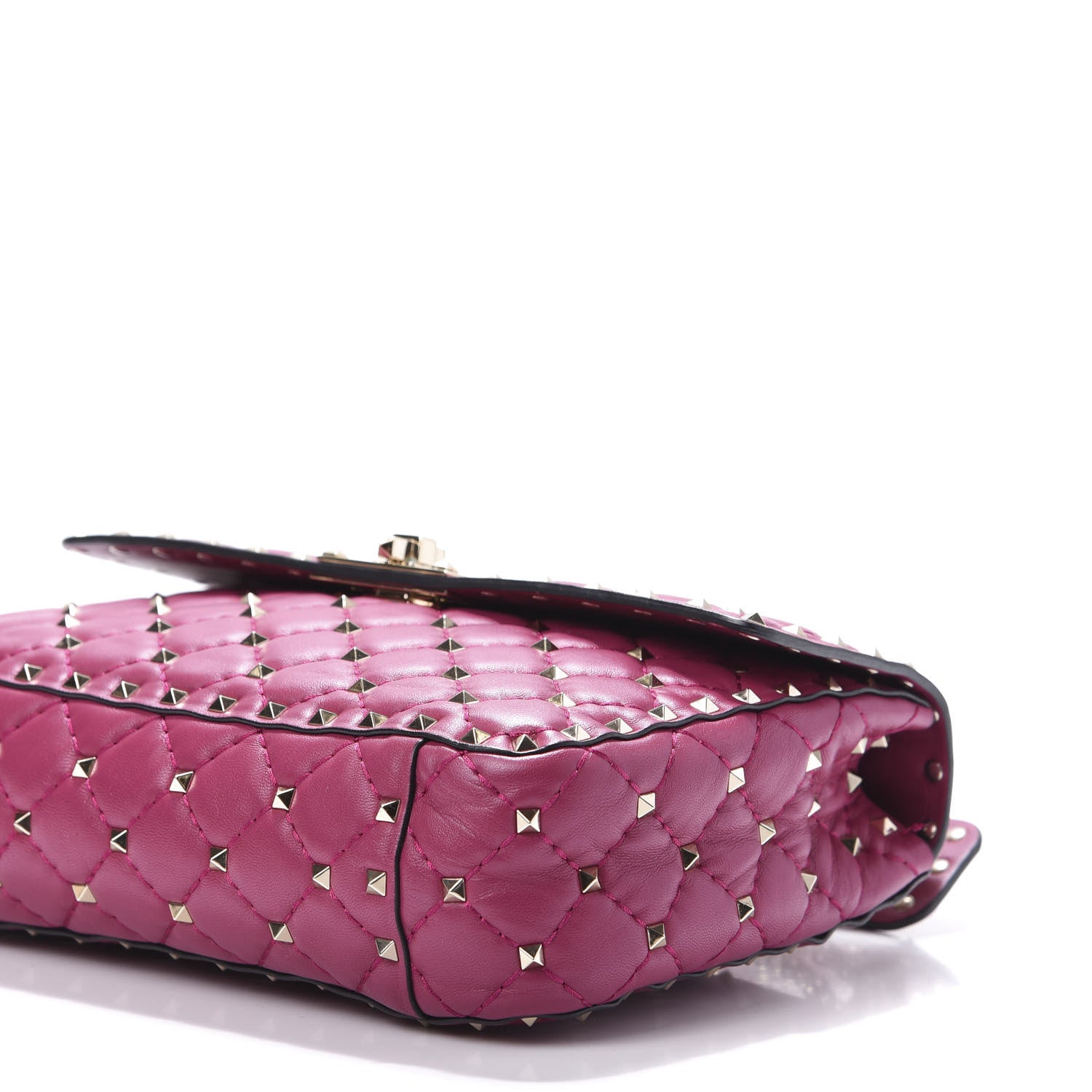 Valentino Garavani Nappa Medium Rockstud Spike Shoulder Bag Deep Cyclamin 11 of 12