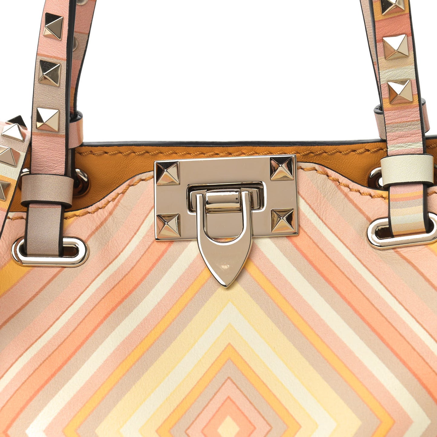 Vitello Native Couture 1975 Mini Rockstud Tote Mandarin Sorbet