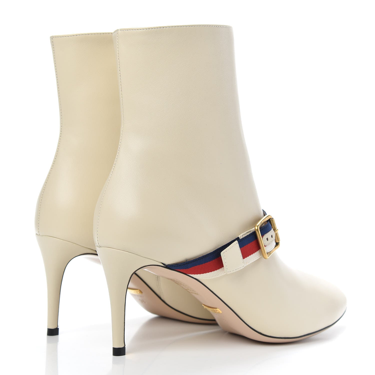 Gucci Nappa Sylvie Ankle Boots 38 Mystic White 4 of 7