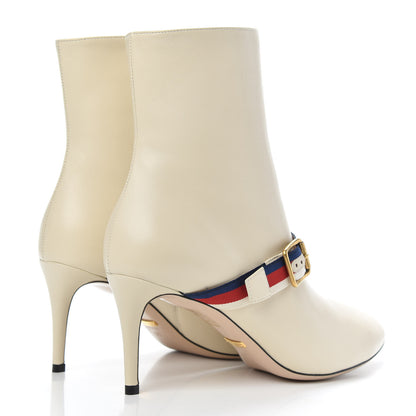 Gucci Nappa Sylvie Ankle Boots 38 Mystic White 4 of 7