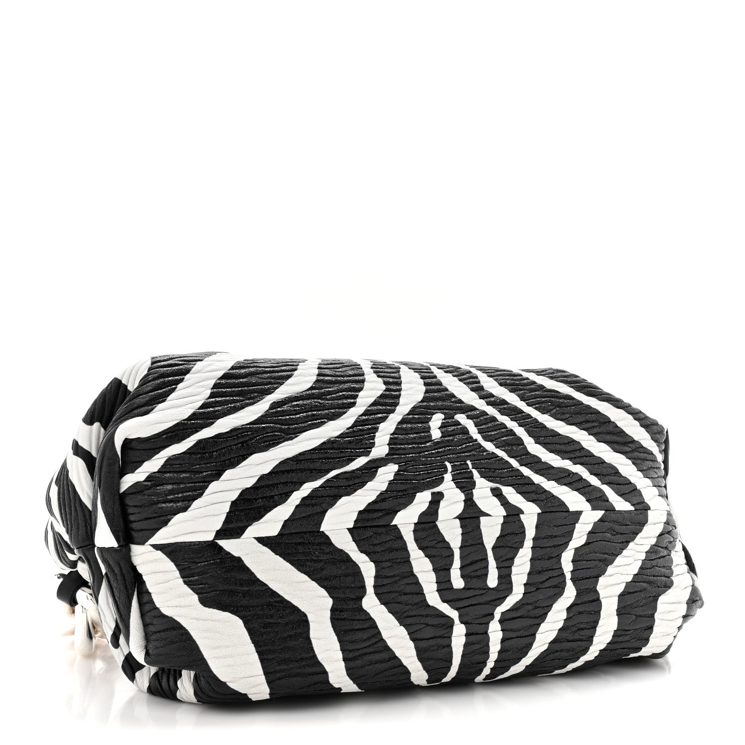 Bottega Veneta Nappa Zebra Print The Pouch Oversized Clutch White Black 4 of 10